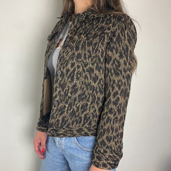 Leopard Print Denim Jacket - Picture 4 of 5